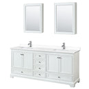 Deborah 80" Free Standing Double Basin Vanity Set with Cultured Marble Vanity Top and Framed Mirror - image 9
