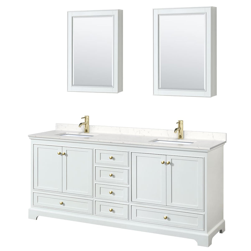 Deborah 80" Free Standing Double Basin Vanity Set with Cultured Marble Vanity Top and Framed Mirror - image 13