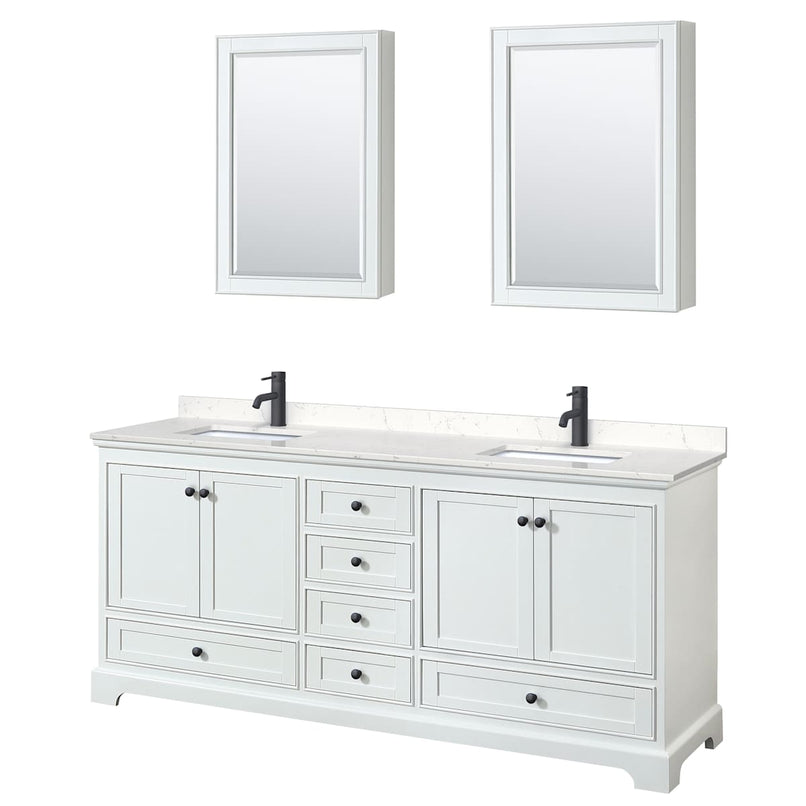 Deborah 80" Free Standing Double Basin Vanity Set with Cultured Marble Vanity Top and Framed Mirror - image 16
