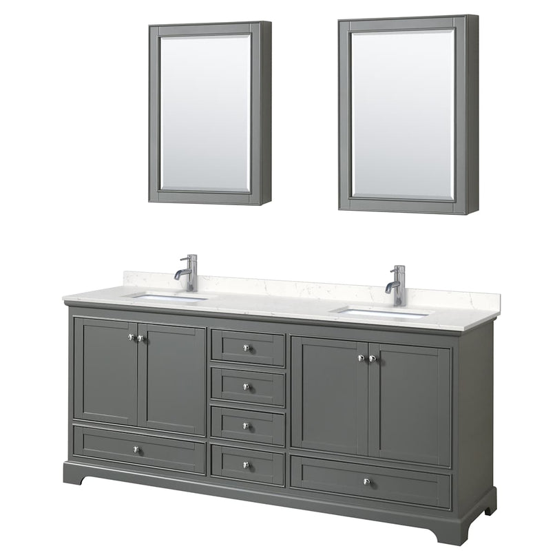 Deborah 80" Free Standing Double Basin Vanity Set with Cultured Marble Vanity Top and Framed Mirror - image 18