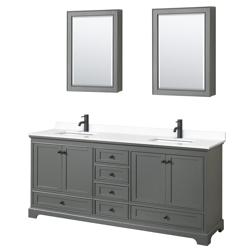 Deborah 80" Free Standing Double Basin Vanity Set with Cultured Marble Vanity Top and Framed Mirror - image 19