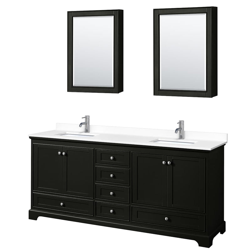 Deborah 80" Free Standing Double Basin Vanity Set with Cultured Marble Vanity Top and Framed Mirror - image 20