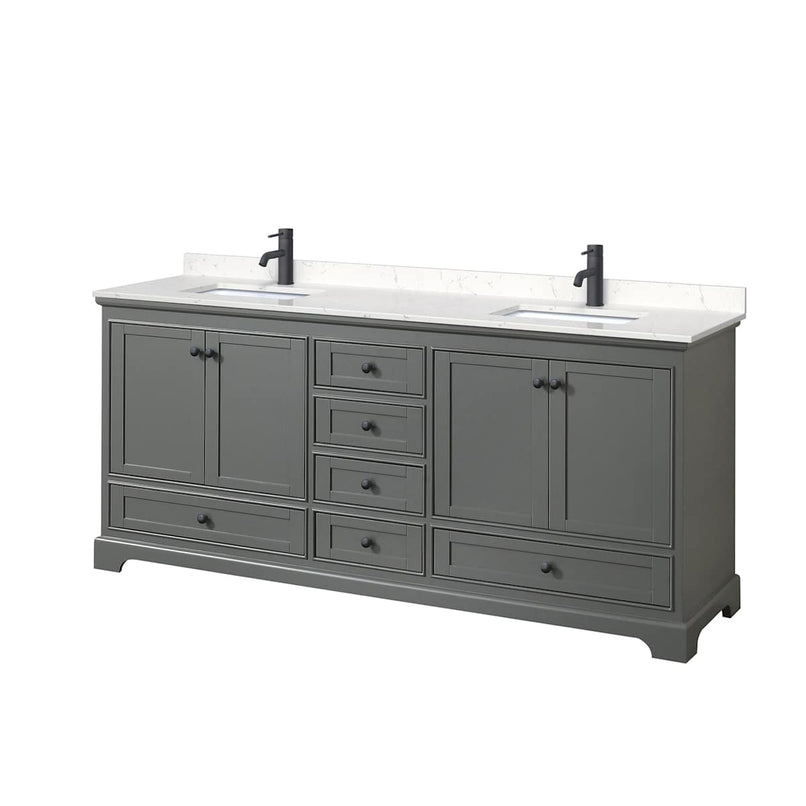 Deborah 80" Free Standing Double Basin Vanity Set with Cultured Marble Vanity Top - image 2