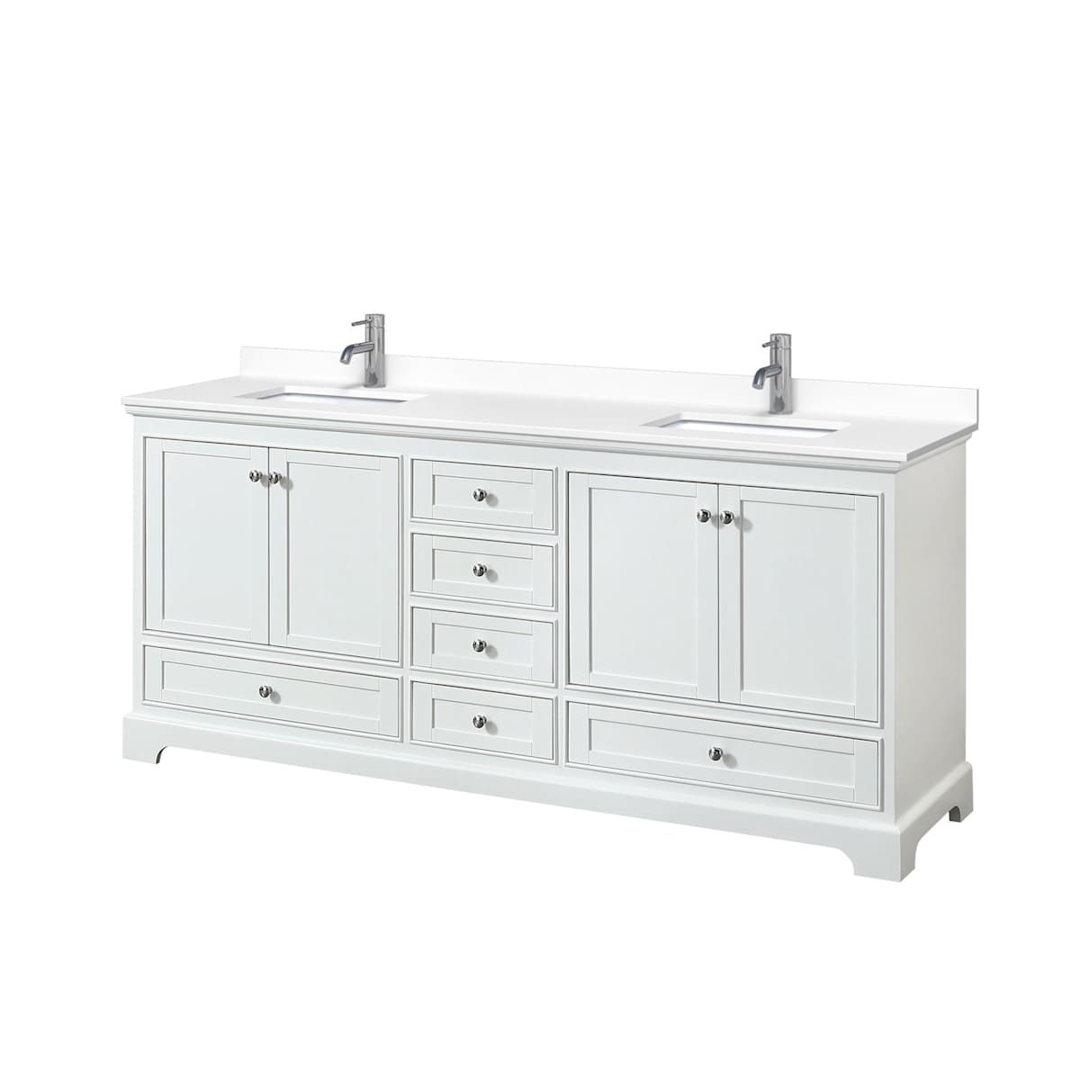 Deborah 80" Free Standing Double Basin Vanity Set with Cultured Marble Vanity Top
