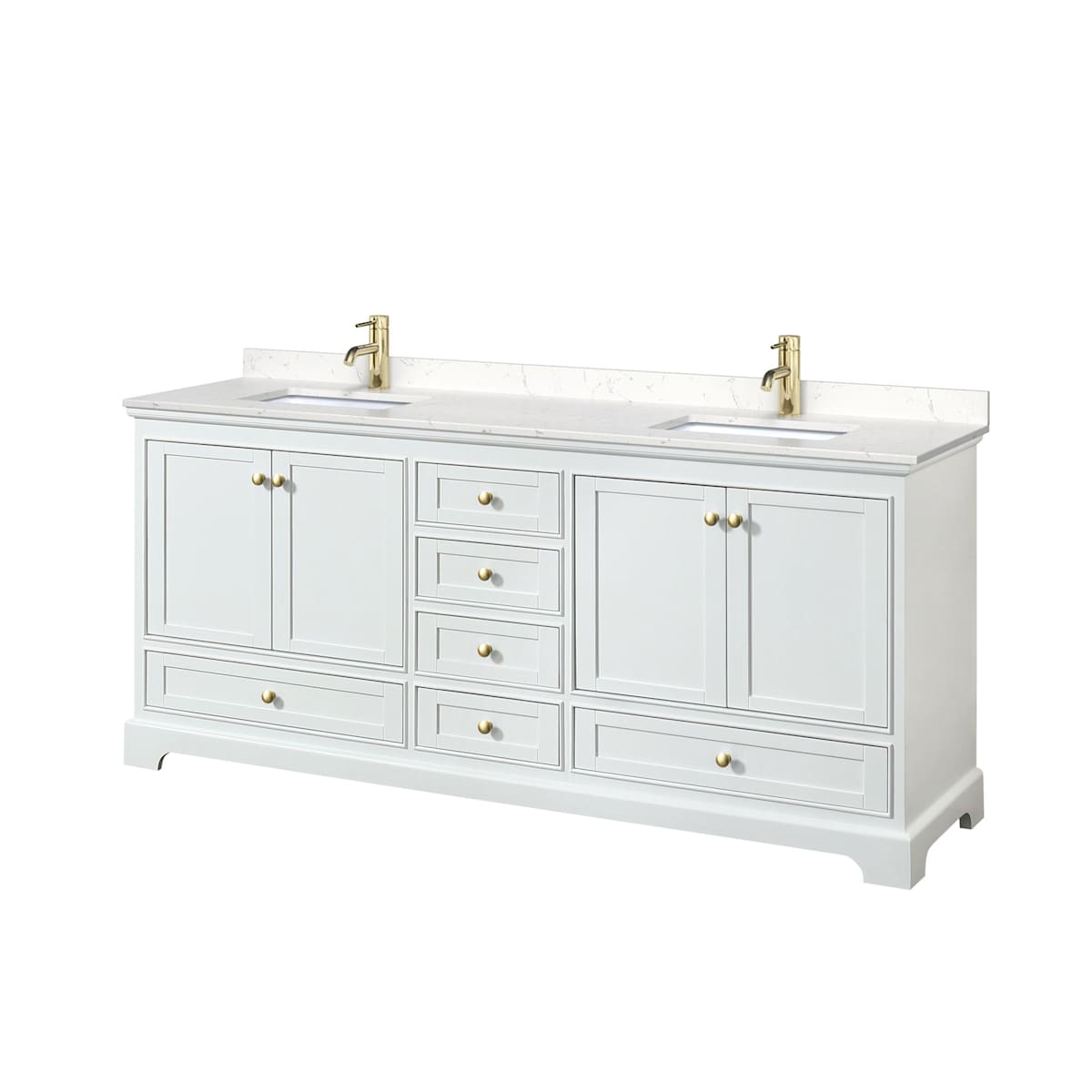 Deborah 80" Free Standing Double Basin Vanity Set with Cultured Marble Vanity Top