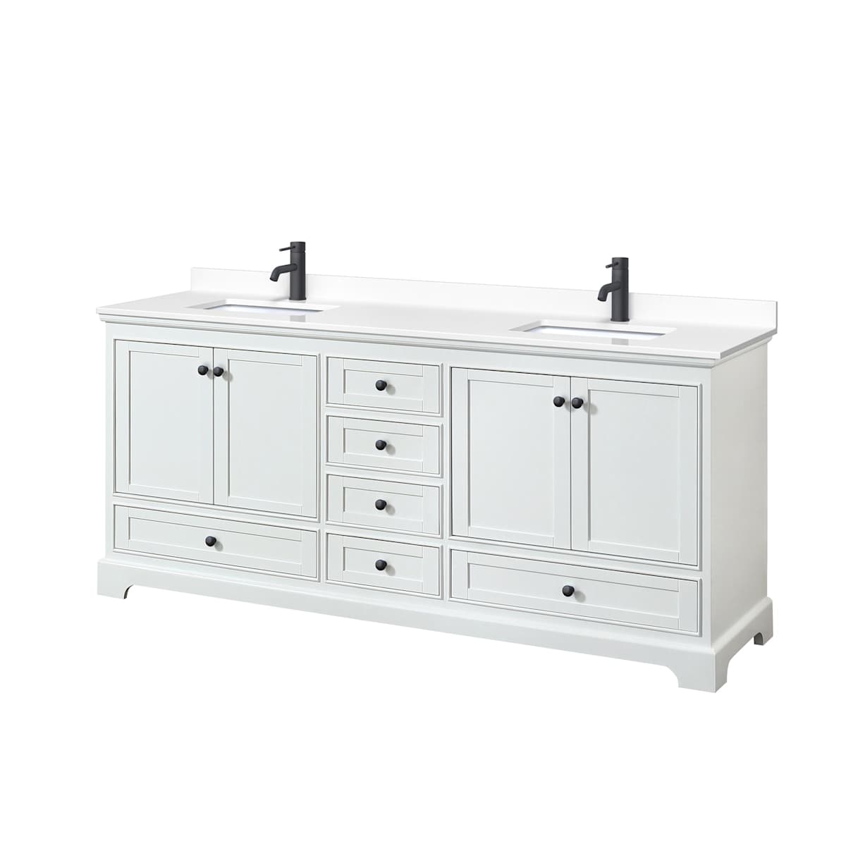 Deborah 80" Free Standing Double Basin Vanity Set with Cultured Marble Vanity Top