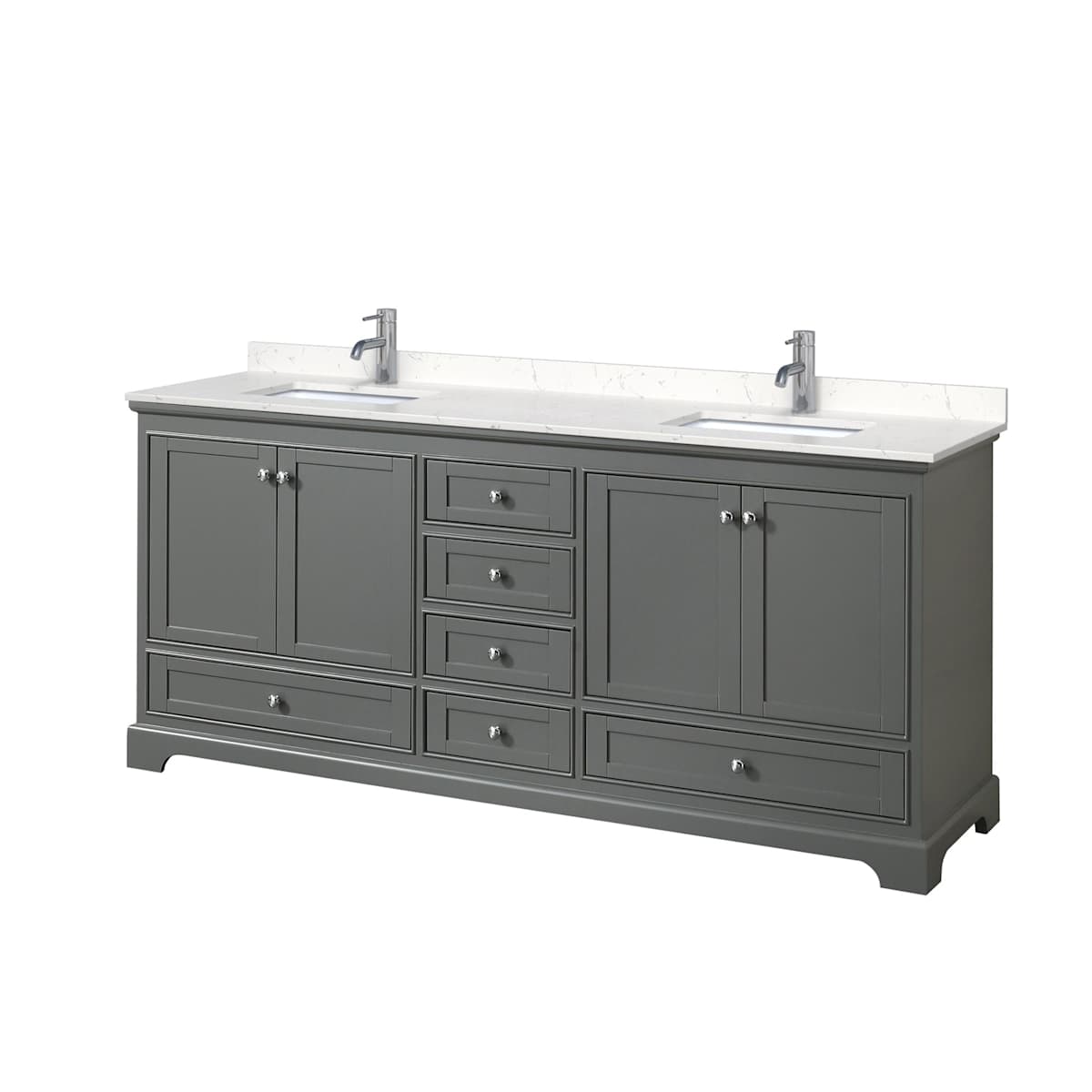 Deborah 80" Free Standing Double Basin Vanity Set with Cultured Marble Vanity Top - image 15