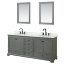 Deborah 80" Free Standing Double Vanity Set with Wood Cabinet, Marble Vanity Top, and Framed Mirror - image 2