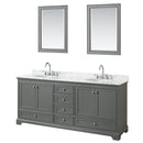 Deborah 80" Free Standing Double Vanity Set with Wood Cabinet, Marble Vanity Top, and Framed Mirror - image 13
