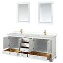 Deborah 80" Free Standing Double Vanity Set with Wood Cabinet, Marble Vanity Top, and Framed Mirror - image 20