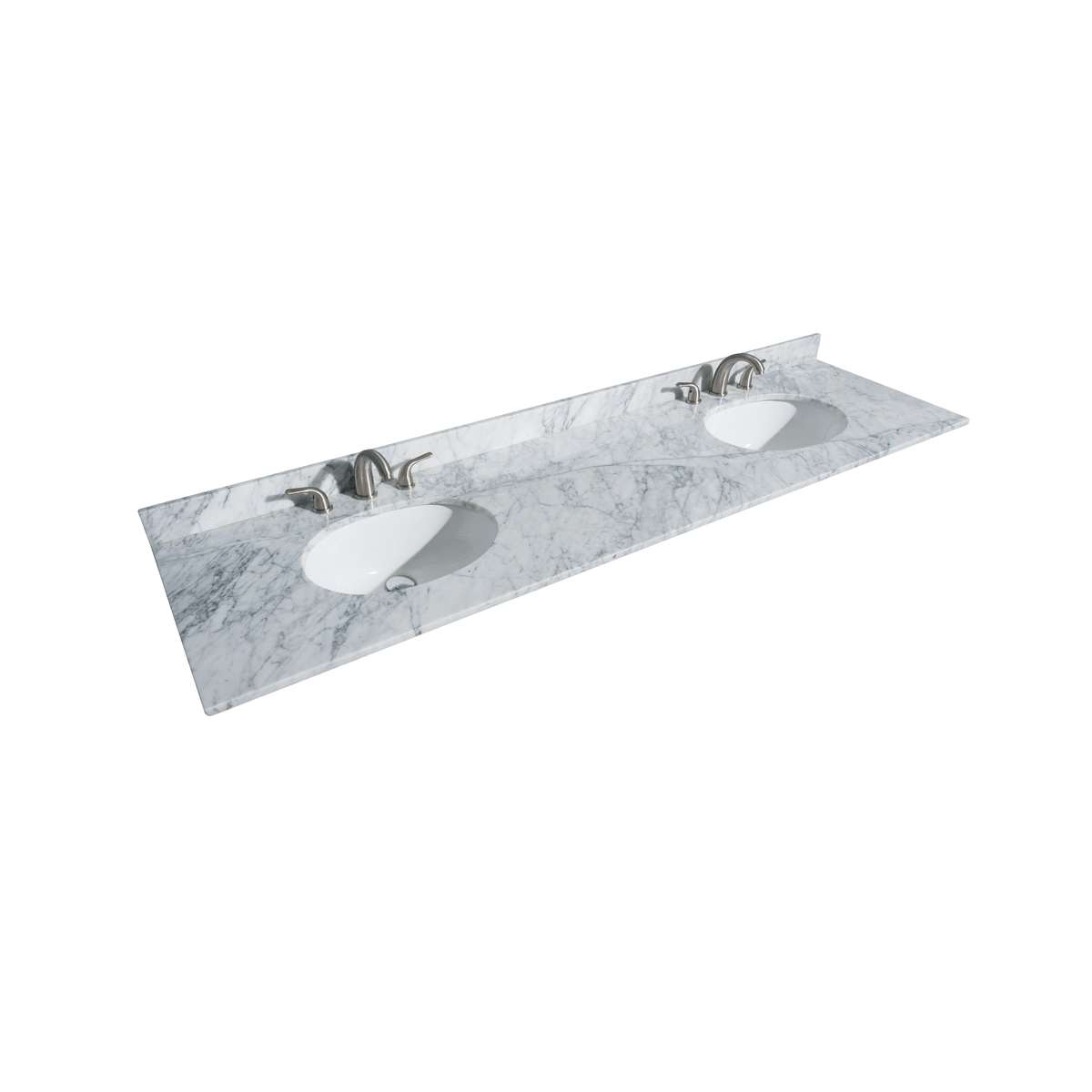 Deborah 80" Free Standing Double Vanity Set with Wood Cabinet, Marble Vanity Top, and Framed Mirror - image 4