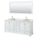 Deborah 80" Free Standing Double Vanity Set with Wood Cabinet, Marble Vanity Top, and Framed Mirror - image 9