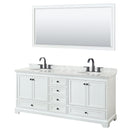 Deborah 80" Free Standing Double Vanity Set with Wood Cabinet, Marble Vanity Top, and Framed Mirror - image 10