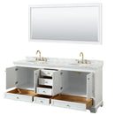 Deborah 80" Free Standing Double Vanity Set with Wood Cabinet, Marble Vanity Top, and Framed Mirror - image 17