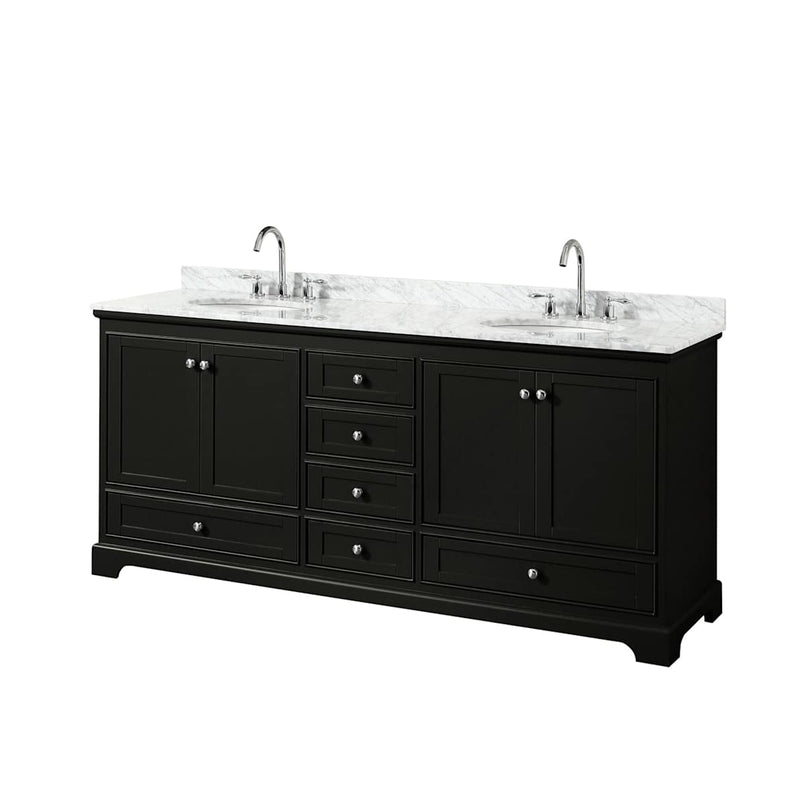Deborah 80" Free Standing Double Vanity Set with Wood Cabinet and Marble Vanity Top - image 12