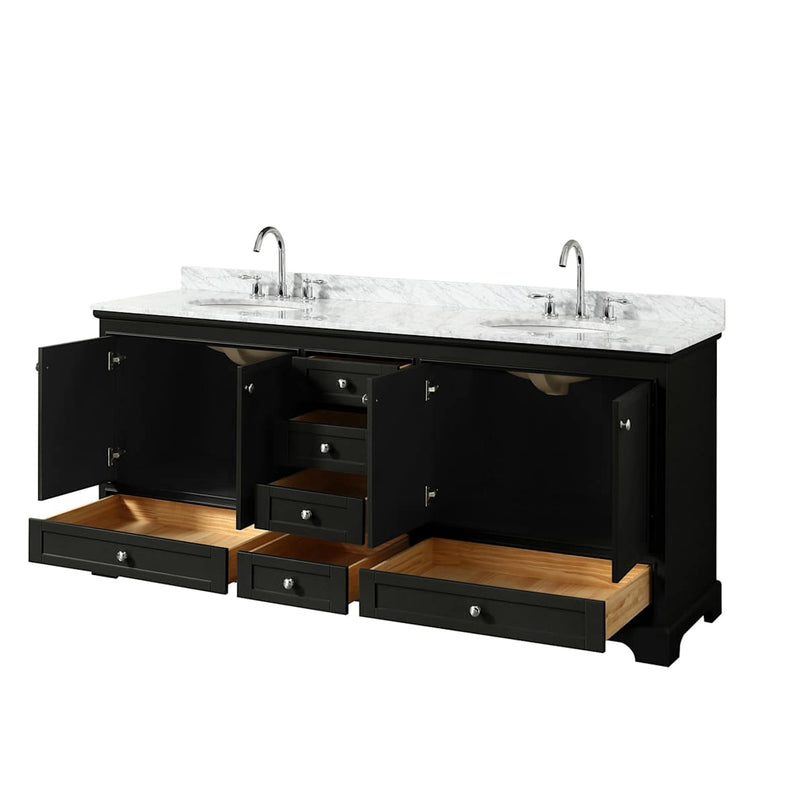 Deborah 80" Free Standing Double Vanity Set with Wood Cabinet and Marble Vanity Top - image 17
