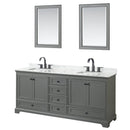 Deborah 80" Free Standing Double Vanity Set with Wood Cabinet, Marble Vanity Top, and Framed Mirror - image 2