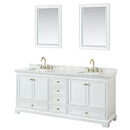 Deborah 80" Free Standing Double Vanity Set with Wood Cabinet, Marble Vanity Top, and Framed Mirror - image 9