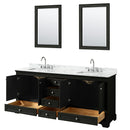 Deborah 80" Free Standing Double Vanity Set with Wood Cabinet, Marble Vanity Top, and Framed Mirror - image 20