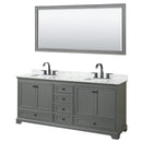 Deborah 80" Free Standing Double Vanity Set with Wood Cabinet, Marble Vanity Top, and Framed Mirror - image 2