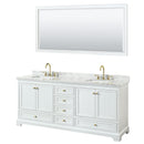 Deborah 80" Free Standing Double Vanity Set with Wood Cabinet, Marble Vanity Top, and Framed Mirror - image 11