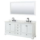 Deborah 80" Free Standing Double Vanity Set with Wood Cabinet, Marble Vanity Top, and Framed Mirror - image 12