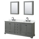 Deborah 80" Free Standing Double Vanity Set with Wood Cabinet, Marble Vanity Top, and Medicine Cabinet - image 2