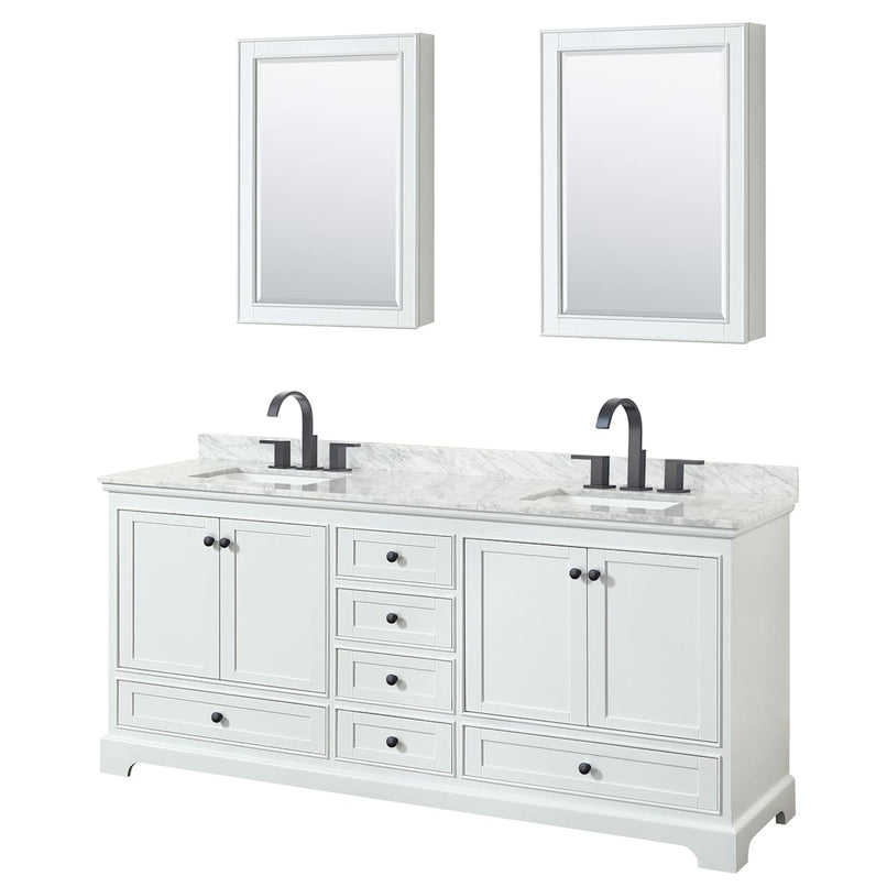 Deborah 80" Free Standing Double Vanity Set with Wood Cabinet, Marble Vanity Top, and Medicine Cabinet - image 11