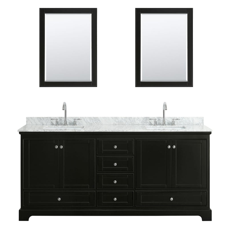Deborah 80" Free Standing Double Vanity Set with Wood Cabinet, Marble Vanity Top, and Medicine Cabinet - image 13
