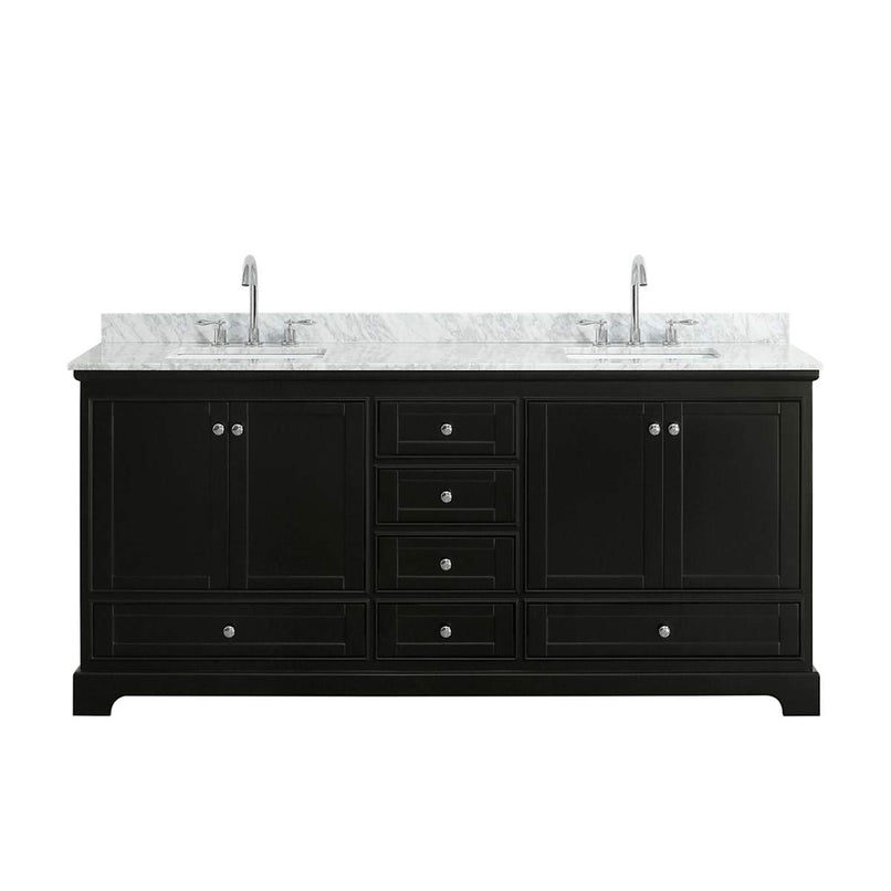 Deborah 80" Free Standing Double Vanity Set with Wood Cabinet and Marble Vanity Top - image 11