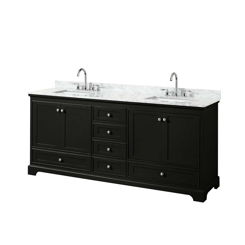 Deborah 80" Free Standing Double Vanity Set with Wood Cabinet and Marble Vanity Top - image 12