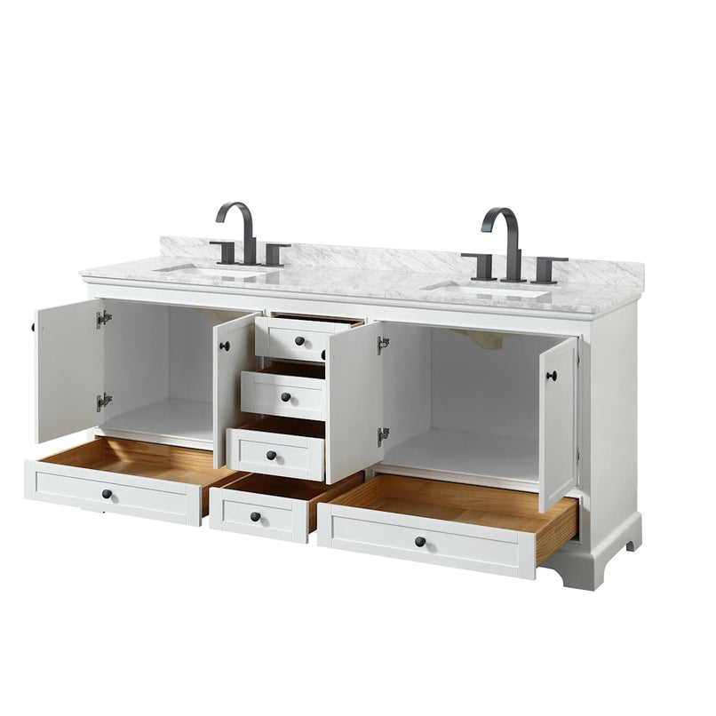 Deborah 80" Free Standing Double Vanity Set with Wood Cabinet and Marble Vanity Top - image 15