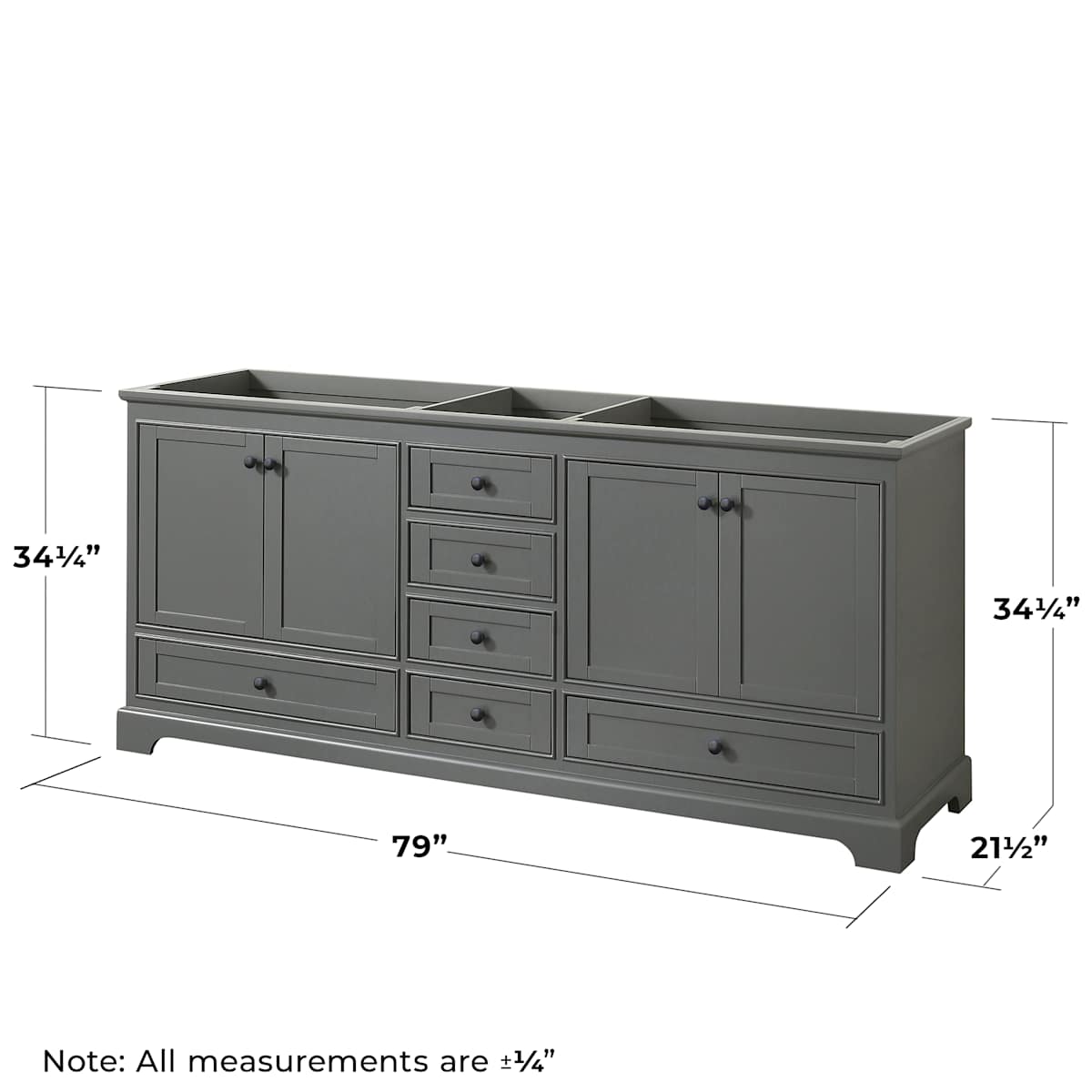 Deborah 79" Double Free Standing Wood Vanity Cabinet Only - Less Vanity Top - image 4