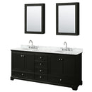 Deborah 80" Free Standing Double Vanity Set with Wood Cabinet, Marble Vanity Top, and Medicine Cabinet - image 1