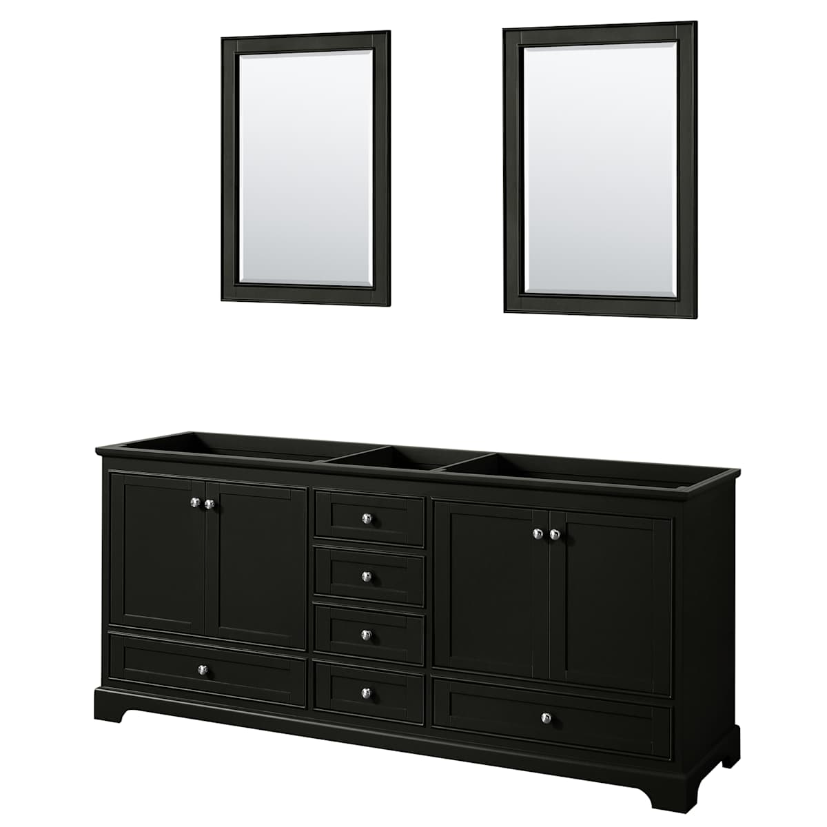 Deborah 79" Double Free Standing Wood Vanity Cabinet - Less Vanity Top