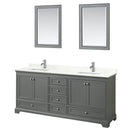 Deborah 80" Free Standing Double Basin Vanity Set with Cabinet, Quartz Vanity Top, and Framed Mirror - image 1