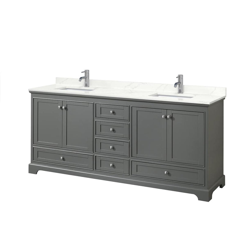 Deborah 80" Free Standing Double Basin Vanity Set with Cabinet and Quartz Vanity Top - image 1