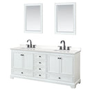Deborah 80" Free Standing Double Basin Vanity Set with Cabinet, Quartz Vanity Top, and Framed Mirror - image 1