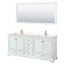 Deborah 80" Free Standing Double Basin Vanity Set with Cultured Marble Vanity Top and Framed Mirror - image 1