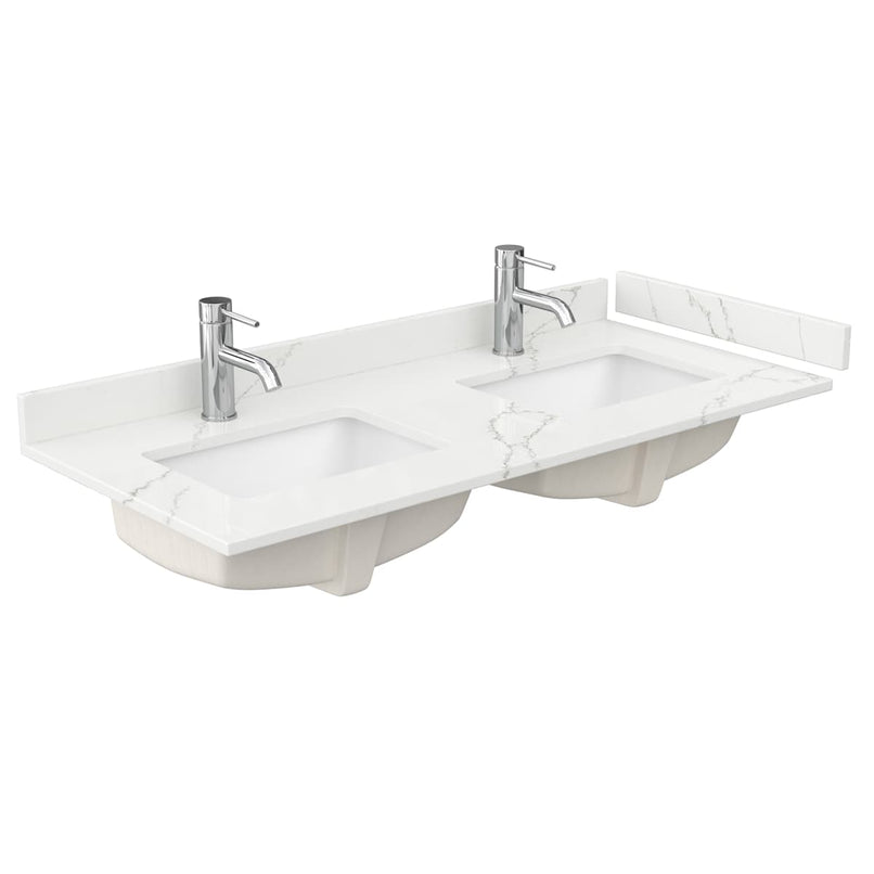 Avery 48" Free Standing Double Basin Vanity Set with Cabinet, Quartz Vanity Top, and Framed Mirror - image 4