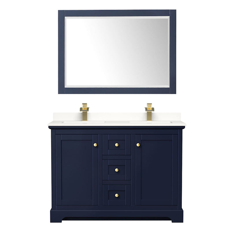 Avery 48" Free Standing Double Basin Vanity Set with Cabinet, Quartz Vanity Top, and Framed Mirror - image 10