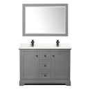 Avery 48" Free Standing Double Basin Vanity Set with Cabinet, Quartz Vanity Top, and Framed Mirror - image 11