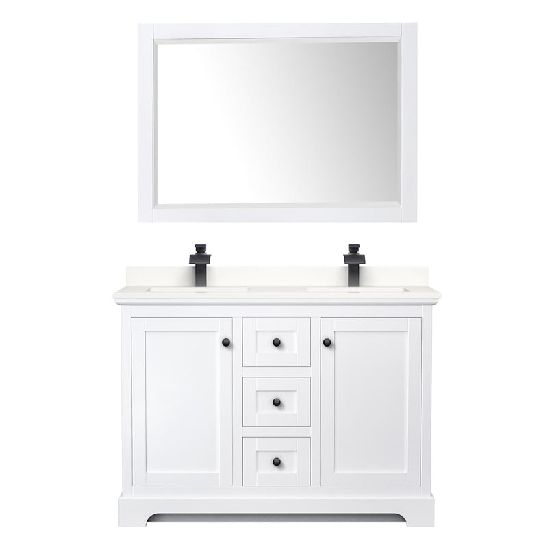 Avery 48" Free Standing Double Basin Vanity Set with Cabinet, Quartz Vanity Top, and Framed Mirror - image 18