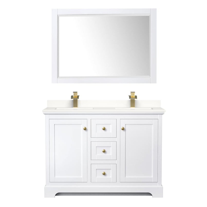 Avery 48" Free Standing Double Basin Vanity Set with Cabinet, Quartz Vanity Top, and Framed Mirror - image 20