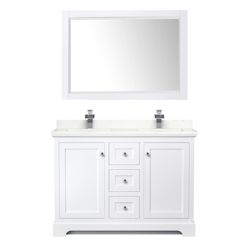 Avery 48" Free Standing Double Basin Vanity Set with Cabinet, Quartz Vanity Top, and Framed Mirror - image 21