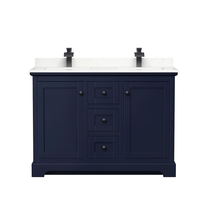 Avery 48" Free Standing Double Basin Vanity Set with Cabinet and Quartz Vanity Top - image 2