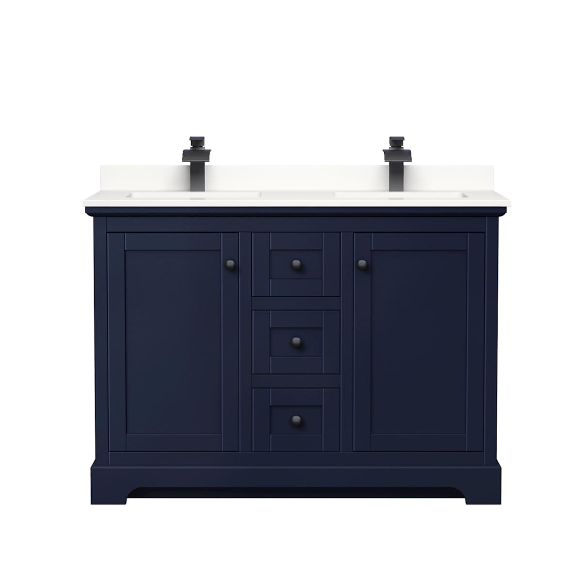 Avery 48" Free Standing Double Basin Vanity Set with Cabinet and Quartz Vanity Top