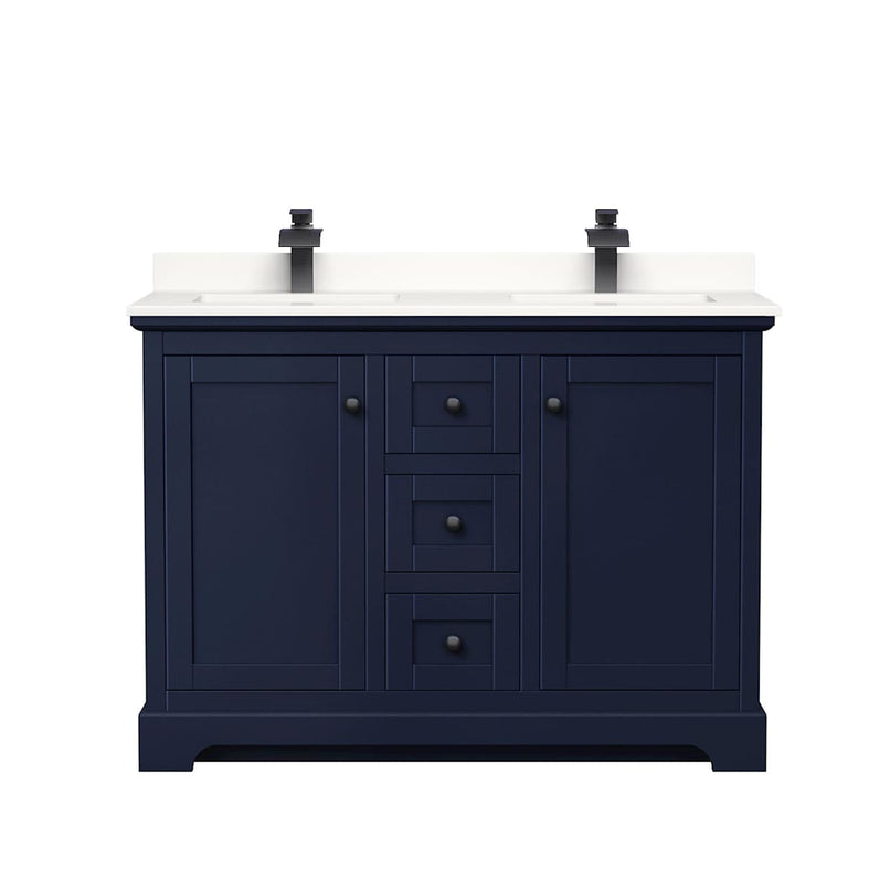 Avery 48" Free Standing Double Basin Vanity Set with Cabinet and Quartz Vanity Top - image 7