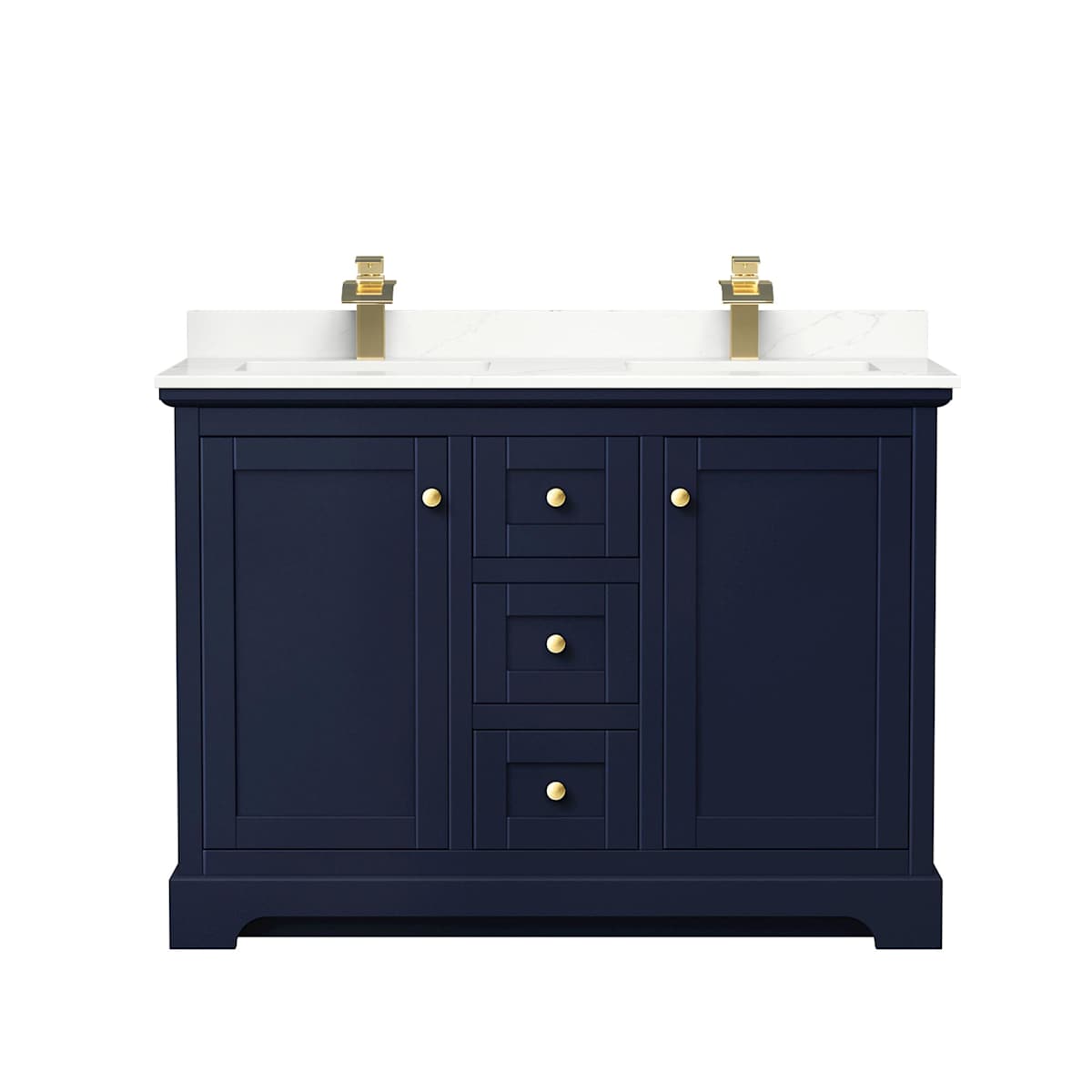 Avery 48" Free Standing Double Basin Vanity Set with Cabinet and Quartz Vanity Top - image 8