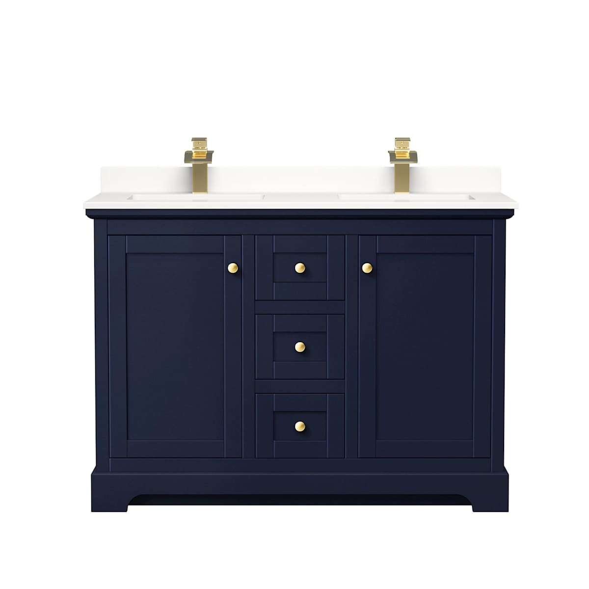 Avery 48" Free Standing Double Basin Vanity Set with Cabinet and Quartz Vanity Top